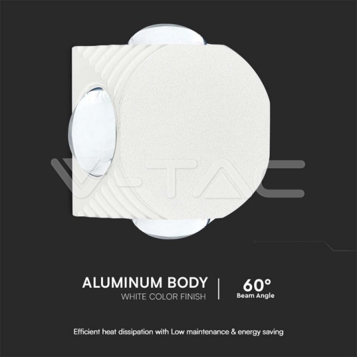 Aplique LED 4W 4 Lados 3000K Cuerpo Blanco IP54 - 4