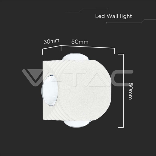 Aplique LED 4W 4 Lados 3000K Cuerpo Blanco IP54 - 6