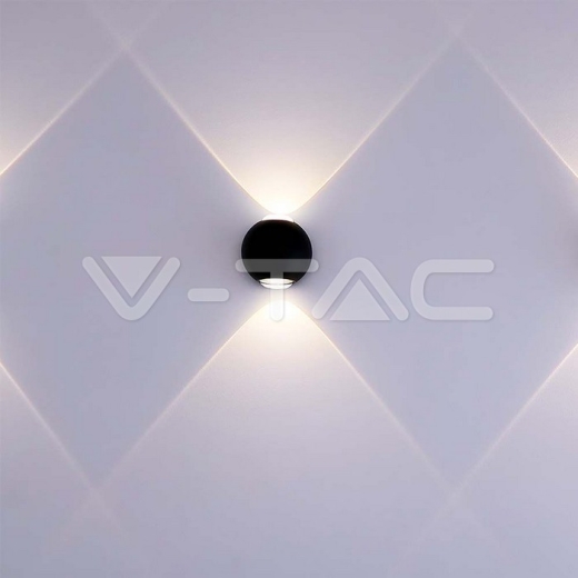 Aplique LED 2W Arriba y Abajo 4000K Cuerpo Negro IP54 - 6