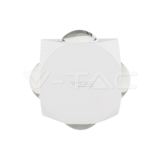 4W LED Wall Light 4 Sides 4000K White Body IP54 - 2