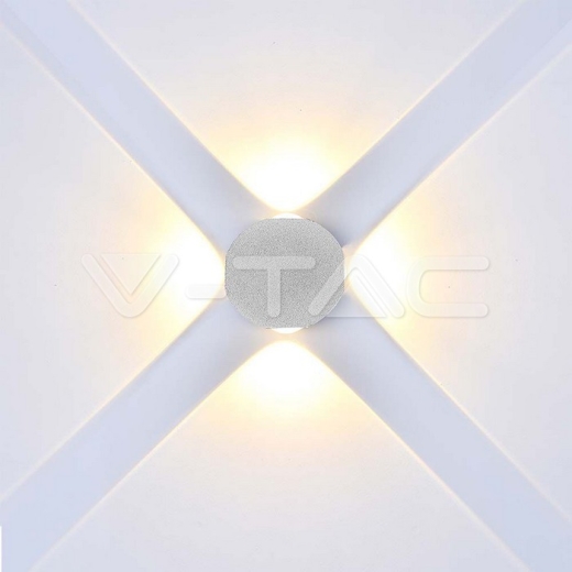 4W LED Wall Light 4 Sides 4000K White Body IP54 - 7