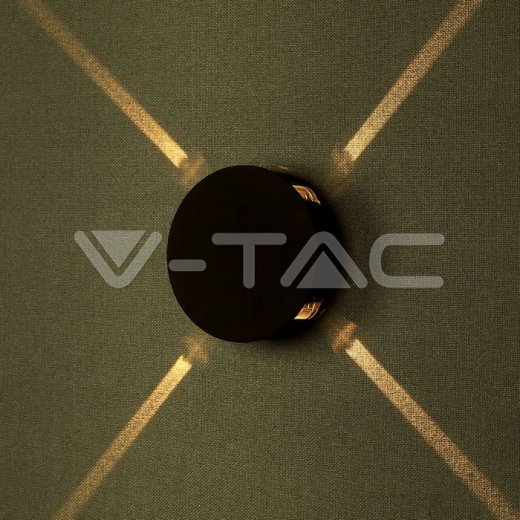 Lámpara de pared LED 4W Cuerpo Negro Redondo Luz Natural IP65 - 12