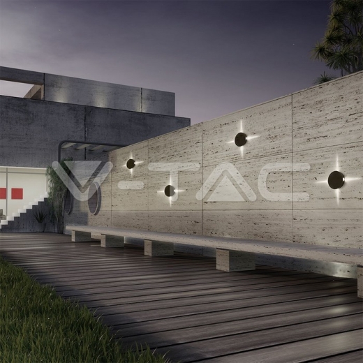 Lámpara de pared LED 4W Cuerpo Negro Redondo Luz Natural IP65 - 13