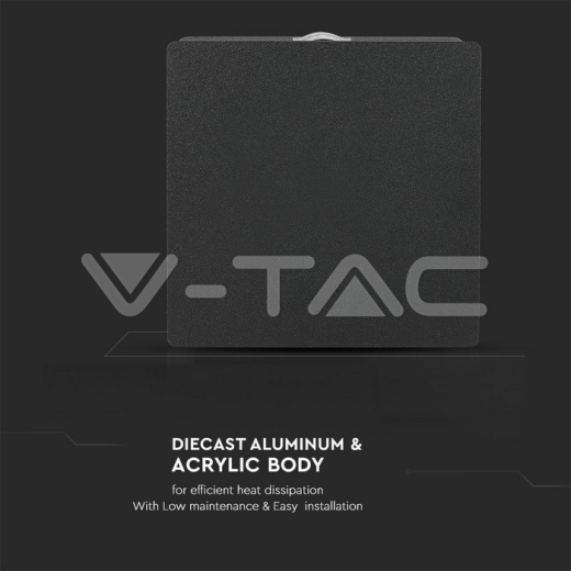 Aplique de pared 4W LED Cuerpo Negro Cuadrado 3000K IP65 - 10