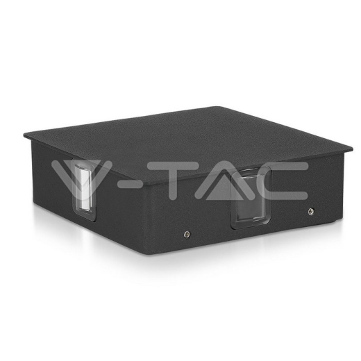 Aplique de pared 4W LED Cuerpo Negro Cuadrado 3000K IP65 - 3