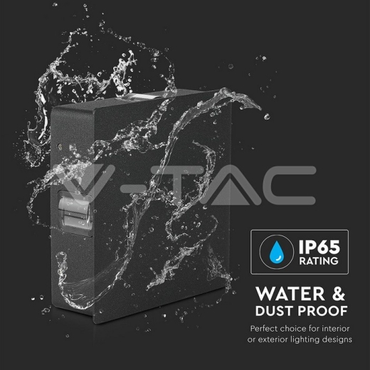 Aplique de pared 4W LED Cuerpo Negro Cuadrado 3000K IP65 - 9