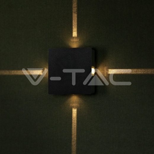 Lámpara de pared LED 4W Cuerpo Negro Cuadrado Luz Natural IP65 - 11