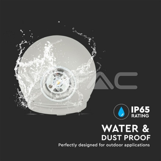 Aplique de pared 4W cuerpo gris redondo IP65 3000K - 6