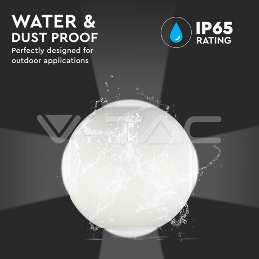 Lámpara de pared 4W LED Cuerpo blanco redondo 3000K IP65 - 5