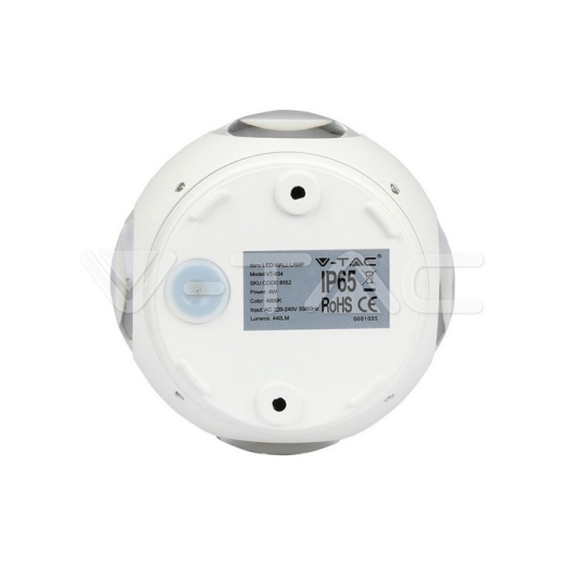 Lámpara de pared 4W LED Cuerpo blanco redondo 4000K IP65 - 3