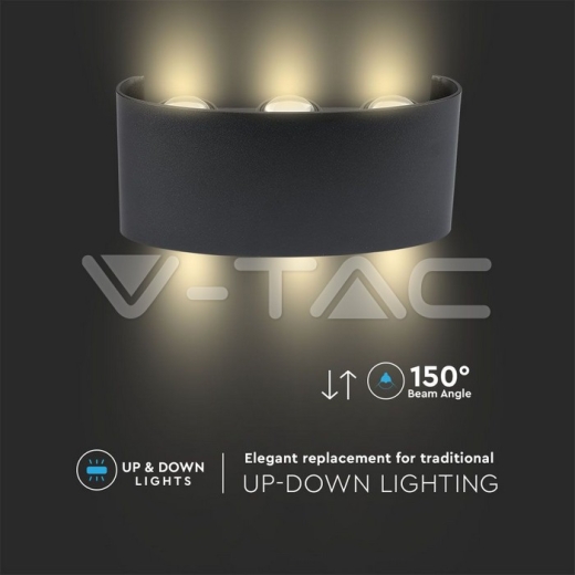 5W LED Wall Lamp 3000K Sand Black - 8