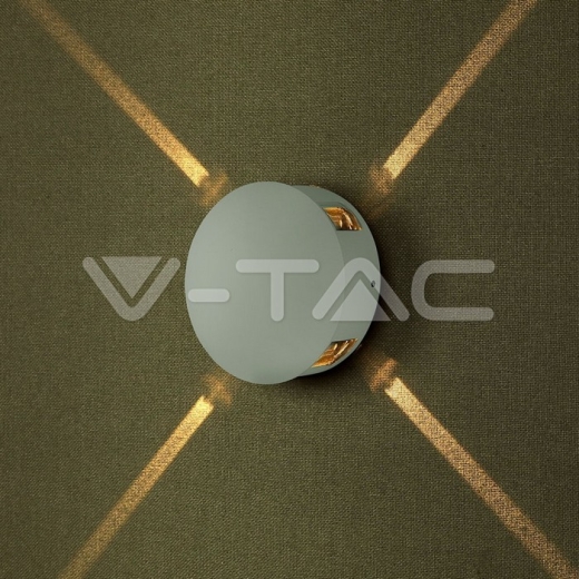 Lámpara de pared LED 4W Cuerpo Blanco Redondo Luz Cálida IP65 - 11