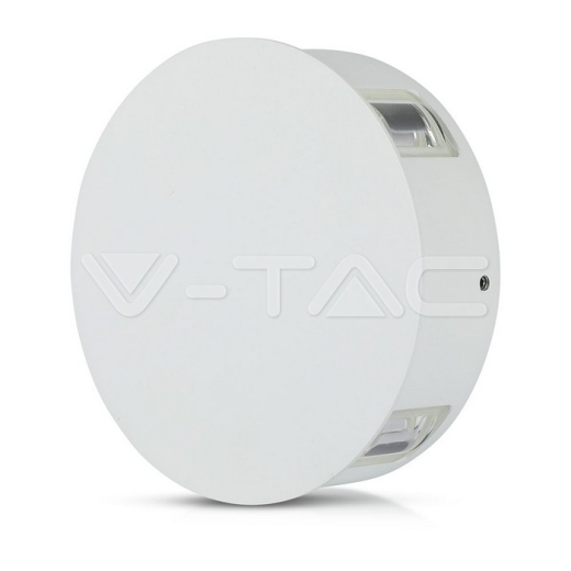 4W LED Wall Light White Body Round Natural White IP65 - 1