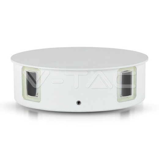 4W LED Wall Light White Body Round Natural White IP65 - 2