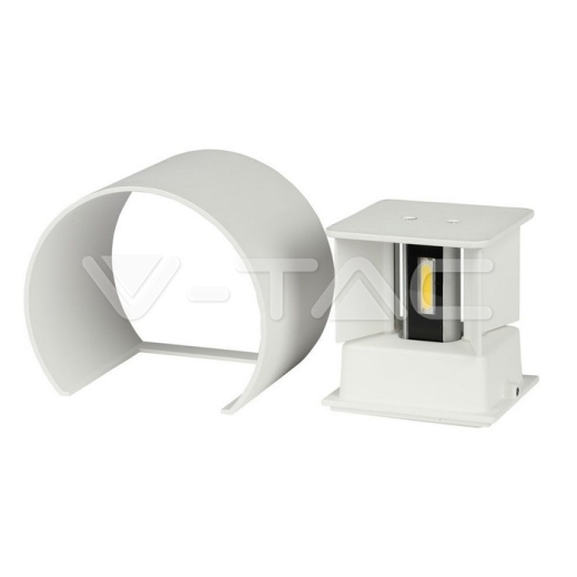 Aplique de pared 5W LED Bridgelux Chip cuerpo blanco redondo IP65 4000K - 3
