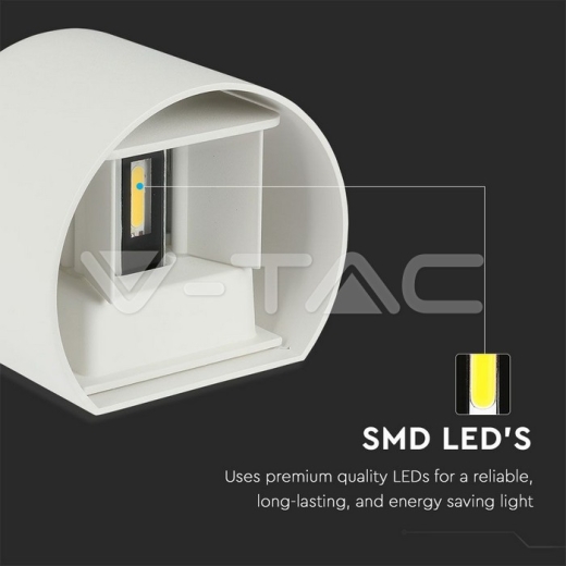 Aplique de pared 5W LED Bridgelux Chip cuerpo blanco redondo IP65 4000K - 5