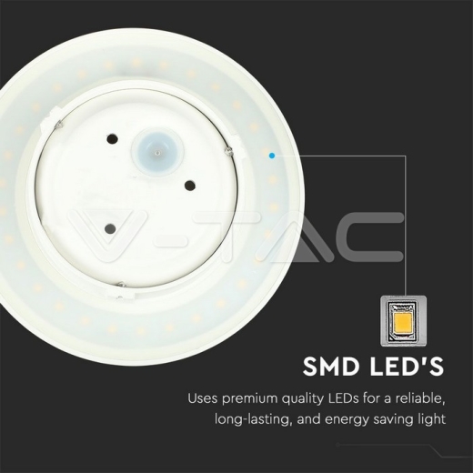 Aplique de pared 5W LED Bridgelux Chip cuerpo blanco redondo IP65 3000K - 5