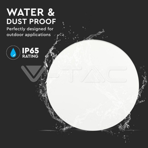 Aplique de pared 5W LED Bridgelux Chip cuerpo blanco redondo IP65 3000K - 6