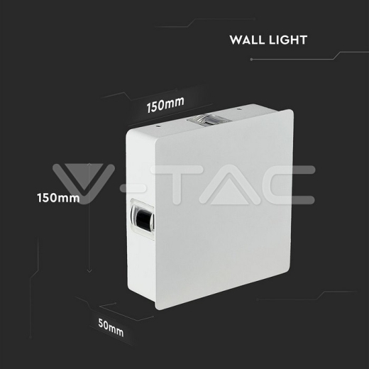 Aplique LED 4W Cuerpo Blanco Cuadrado 4000K IP65 - 10