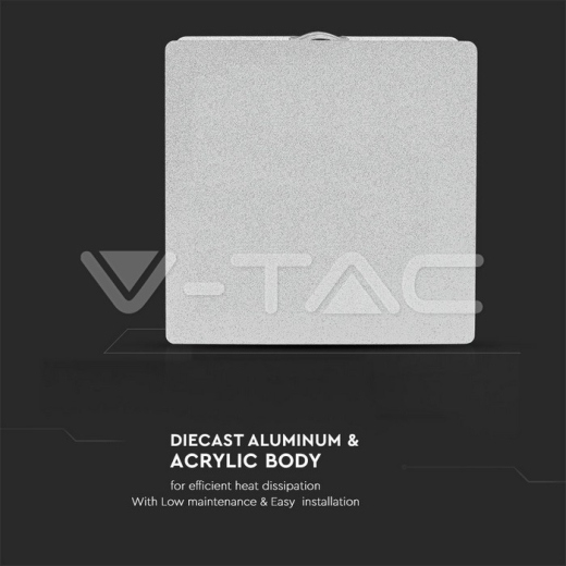 Aplique LED 4W Cuerpo Blanco Cuadrado 4000K IP65 - 6