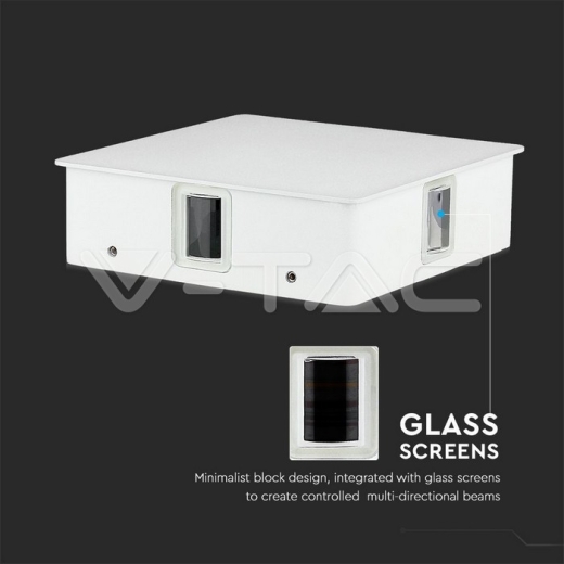 Aplique LED 4W Cuerpo Blanco Cuadrado 4000K IP65 - 8