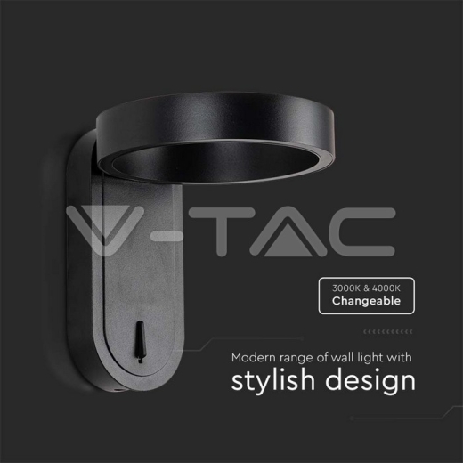 Aplique LED 5W 3000K+4000K Cuerpo Negro IP65 - 3