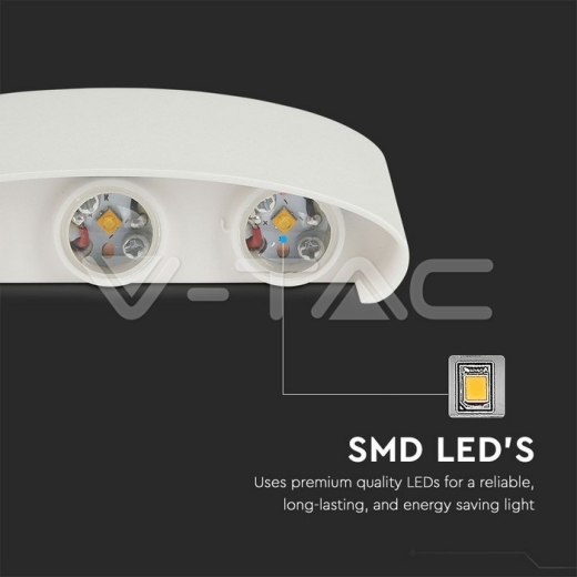 Aplique de pared 5W LED arriba y abajo cuerpo blanco IP54 3000K - 5