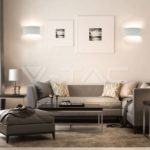 Aplique de pared 5W LED arriba y abajo cuerpo blanco IP54 3000K - 8