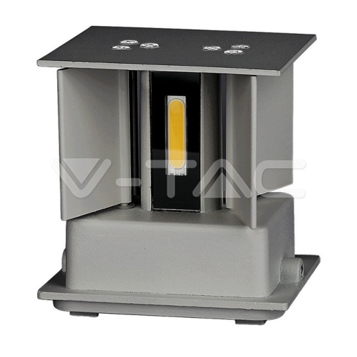 5W Wall Lamp with Bridglux Chip Grey Body Square IP65 3000K - 5