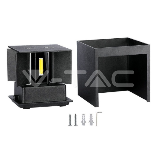 Aplique de pared 5W LED Cuerpo Negro Cuadrado IP65 3000K - 3