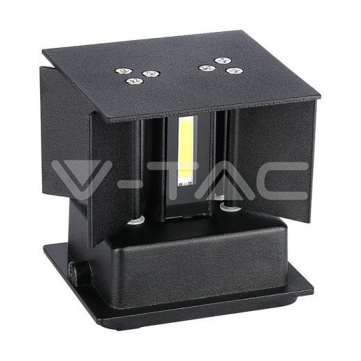 Aplique de pared 5W LED Cuerpo Negro Cuadrado IP65 3000K - 4