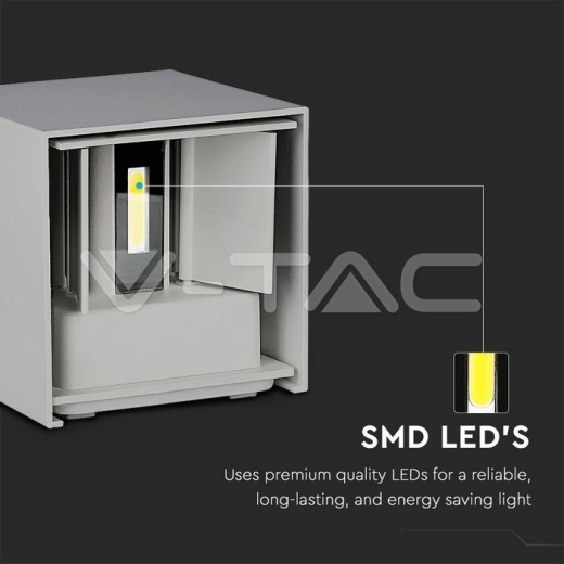 Aplique de pared 5W LED Cuerpo Gris Cuadrado IP65 4000K - 6