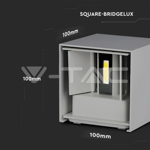 Aplique de pared 5W LED Cuerpo Gris Cuadrado IP65 4000K - 9
