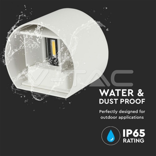 Aplique 6W Chip Bridglux Cuerpo Blanco Redondo IP65 3000K - 7