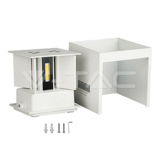 5W Wall Lamp with Bridglux Chip White Body Square IP65 3000K - 5