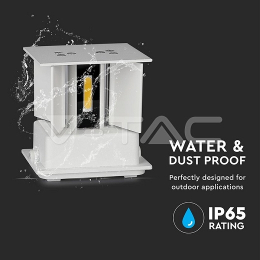 5W Wall Lamp with Bridglux Chip White Body Square IP65 3000K - 9