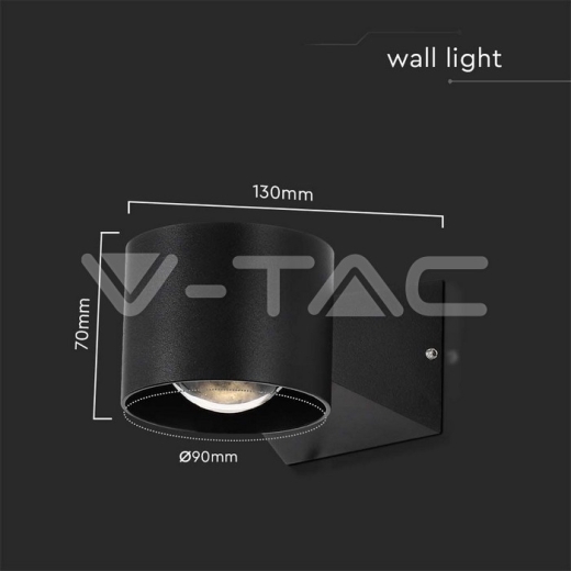 Aplique LED 6W 3000K Cuerpo Negro IP65 - 7