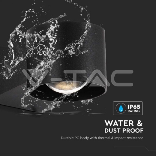 Aplique LED 6W 4000K Cuerpo Negro IP65 - 6