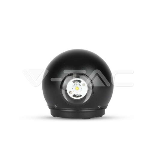 Aplique de pared 6W cuerpo negro redondo IP65 3000K - 1