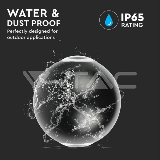 Aplique de pared 6W cuerpo negro redondo IP65 3000K - 5