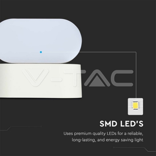 Aplique LED 6W Cuerpo Blanco IP65 Móvil 3000K - 6