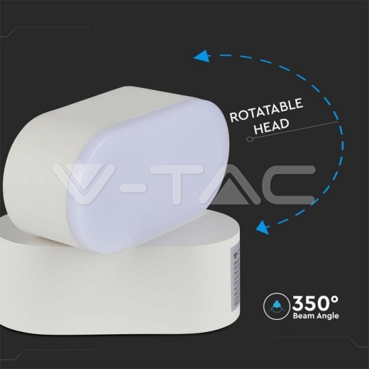 Aplique LED 6W Cuerpo Blanco IP65 Móvil 3000K - 8