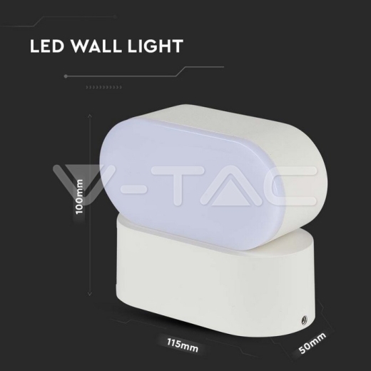 Aplique LED 6W Cuerpo Blanco IP65 Móvil 3000K - 9