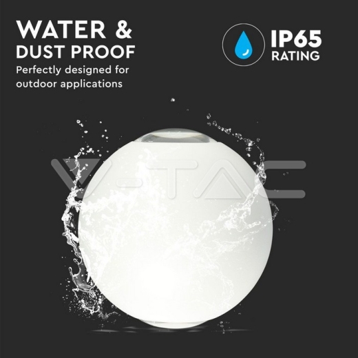 6W LED Wall Light White Body Round IP65 4000K - 6