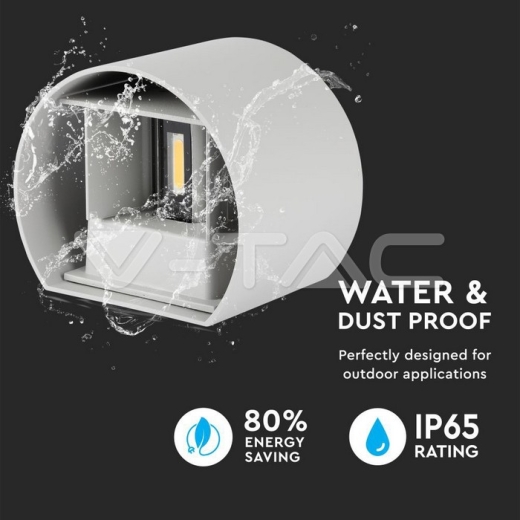 6W Lámpara de pared LED Bridglux Chip Cuerpo Gris Redondo Blanco Cálido - 6