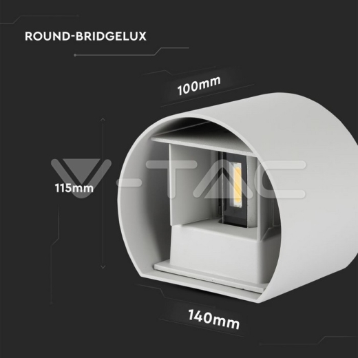 6W Lámpara de pared LED Bridglux Chip Cuerpo Gris Redondo Blanco Cálido - 7