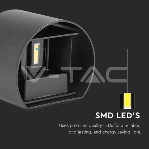 Aplique de pared 5W LED Cuerpo Negro Redondo IP65 4000K - 4