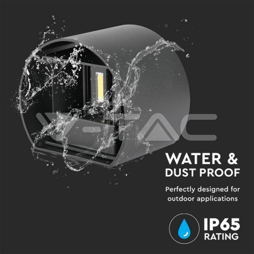 Aplique de pared 5W LED Cuerpo Negro Redondo IP65 4000K - 6