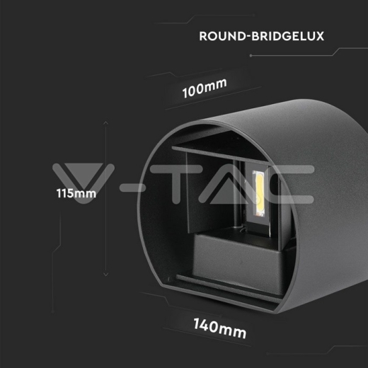 Aplique de pared 5W LED Cuerpo Negro Redondo IP65 4000K - 7