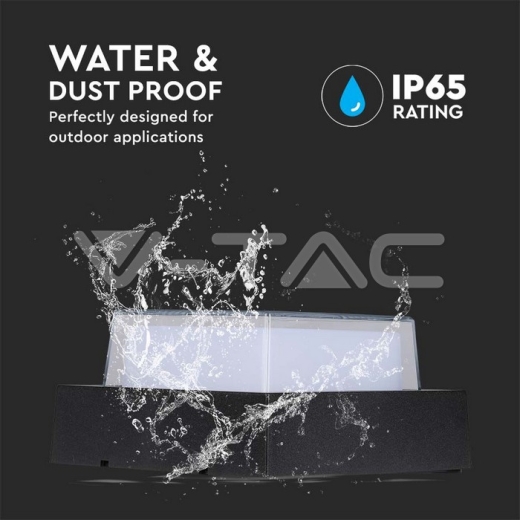 Lámpara de pared 7W LED cuerpo negro cuadrado 3000K - 6